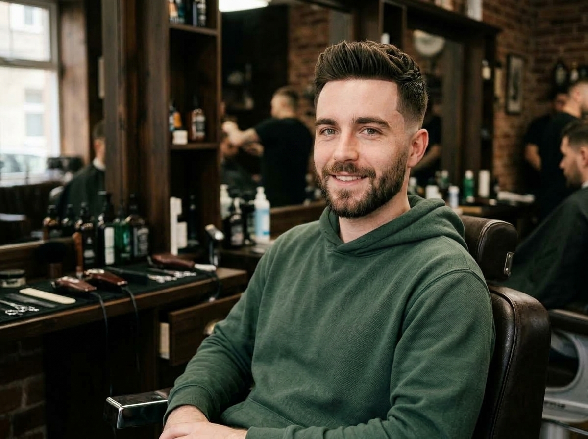 Setelah potong rambut di Star Barbershop - Modern Taper Fade Pompadour rapi