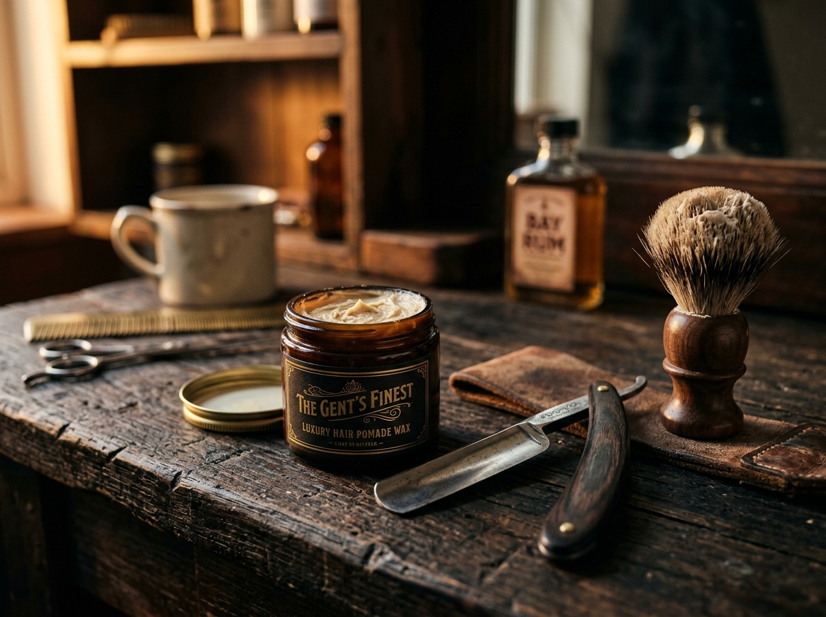 Produk pomade premium dan pisau cukur lipat vintage Star Barbershop